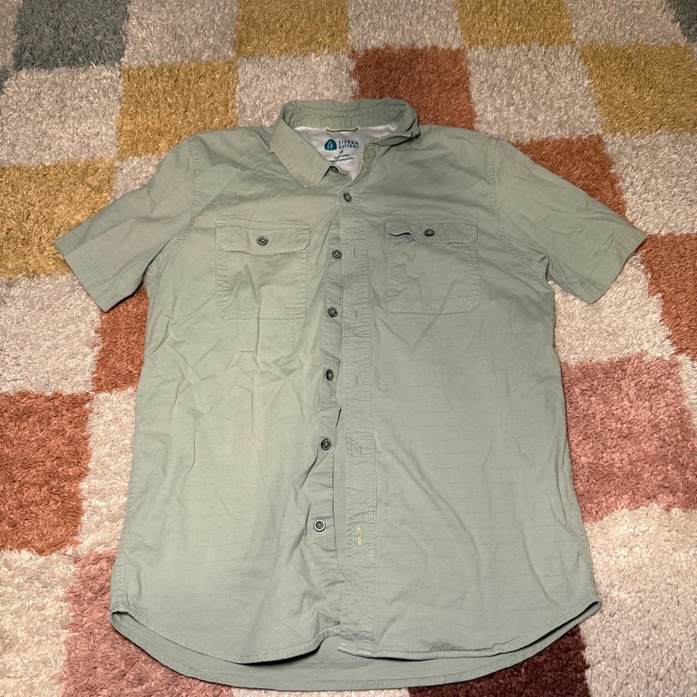 Men's Sage Green Short Sleeve Button Down Shirt